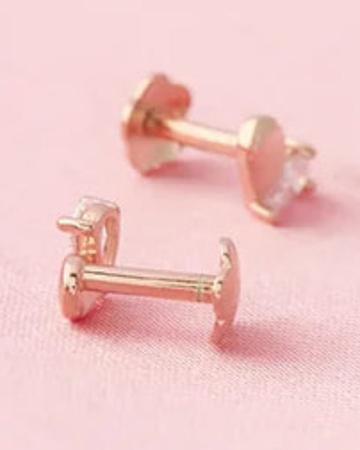 Mini Heart Studs in 92.5 Silver