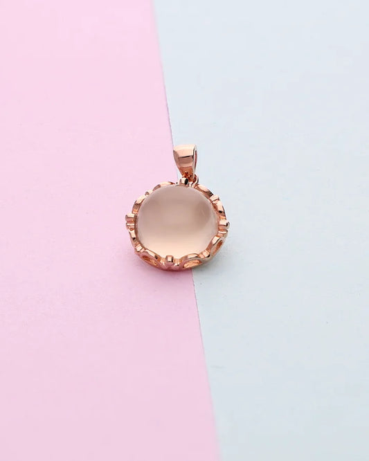 Lunar Elegance Rose Gold Pendant in 92.5 Silver