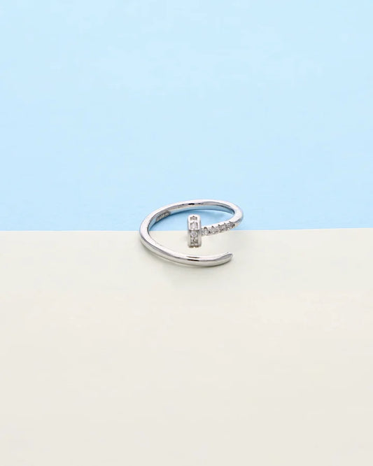 Twinkle Nail Ring in 92.5 Silver