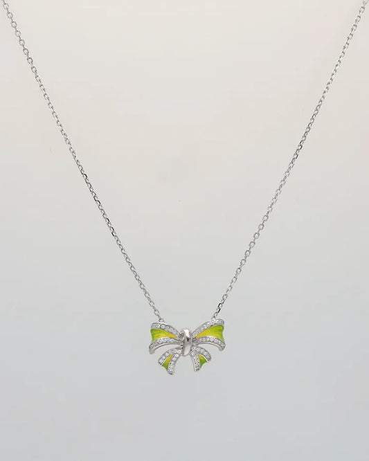 Aurabow Enamel Chain in 92.5 Silver