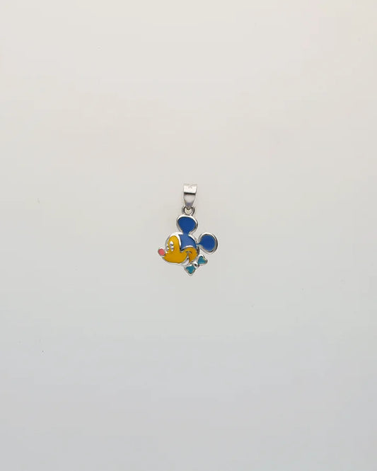 Sky and Sunshine Swirl Enamel Pendant in 92.5 Silver
