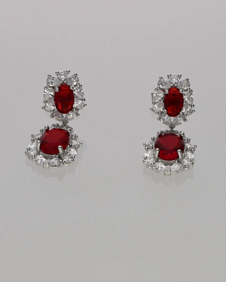 Ruby Drop Set in 92.5 Silver