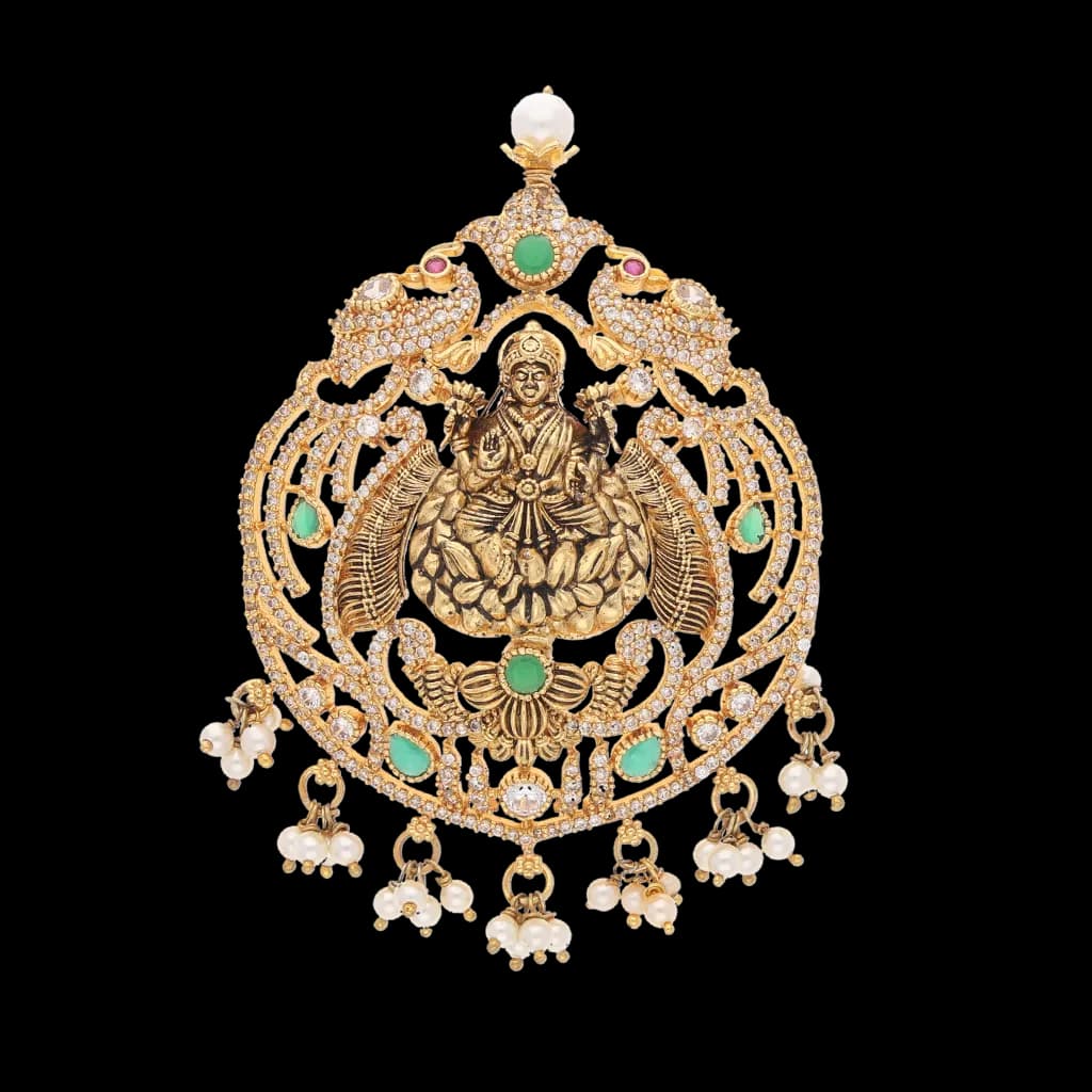 Peacock Elegance: Lakshmi Heritage Pendant