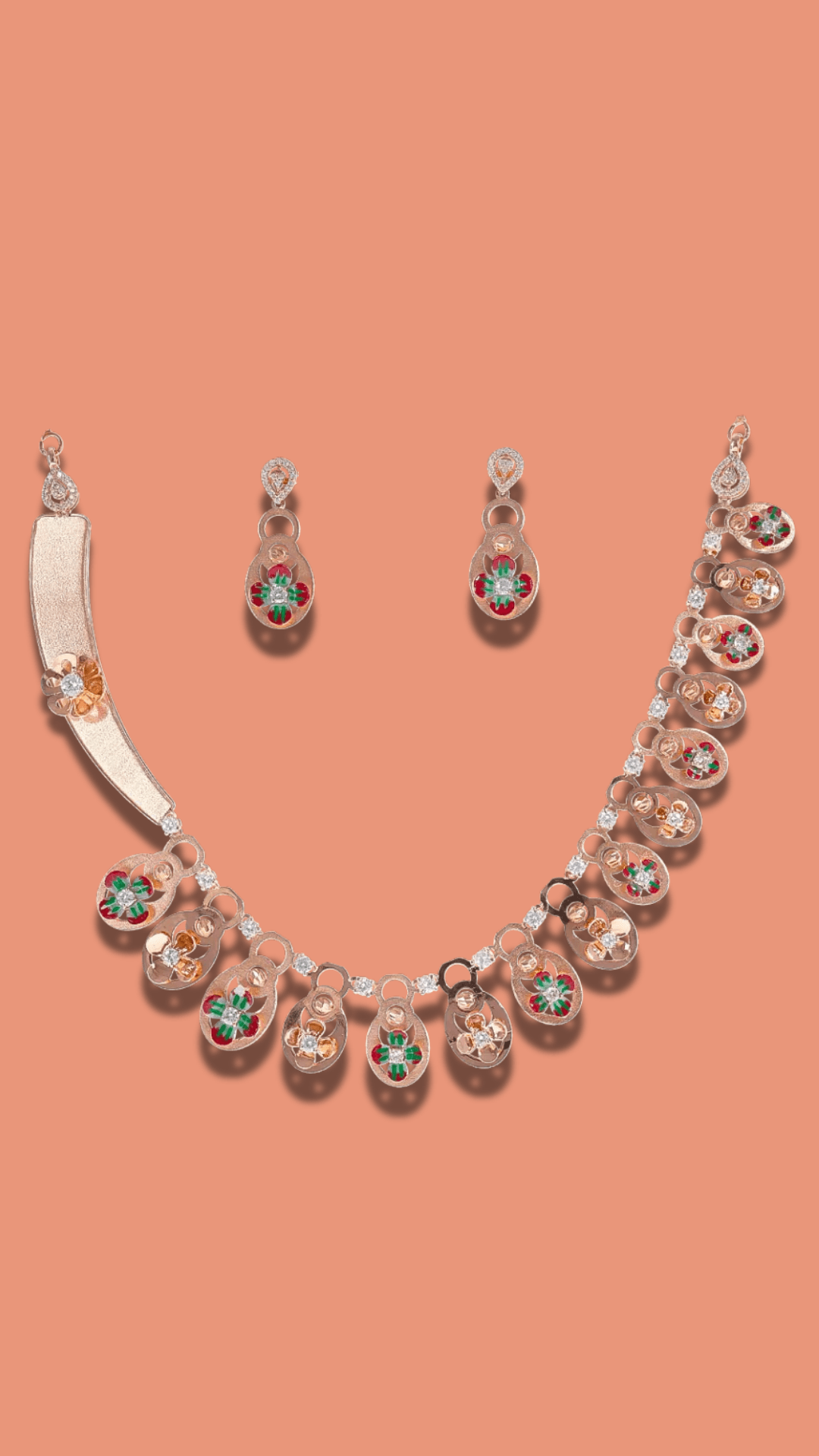 Lustre Rose gold collar set