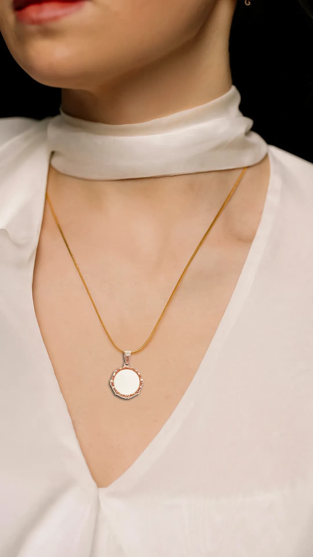 Lunar Elegance Rose Gold Pendant