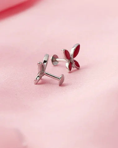 Eternal Glow Rhodium Studs in 92.5 Silver