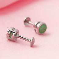 Mint Glow Rhodium Studs in 92.5 Silver