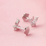 Butterfly Gleam Rhodium Studs in 92.5 Silver