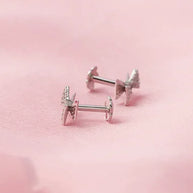 Twilight Bow Rhodium Studs in 92.5 Silver