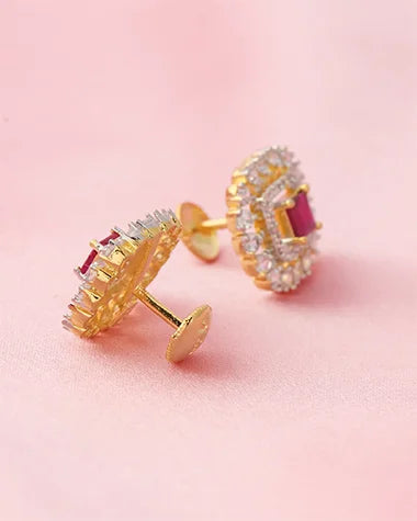 Ruby Square Lustre Tops in 92.5 Silver