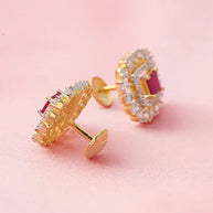 Ruby Square Lustre Tops in 92.5 Silver