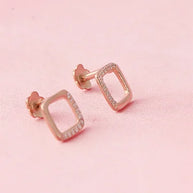 Halo Square Studs in 92.5 Silver