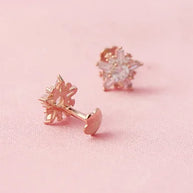 Rose Gold Starry Studs in 92.5 Silver