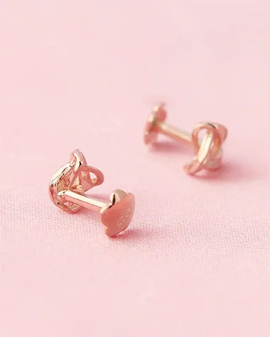 Triad Spark Rose Gold Studs in 92.5 Silver