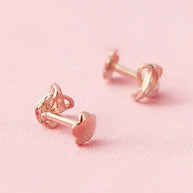 Triad Spark Rose Gold Studs in 92.5 Silver