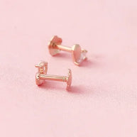 Twilight Heart Rose Gold Studs in 92.5 Silver