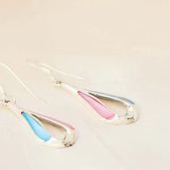 Multi color Rhodium earrings in 92.5 Silver