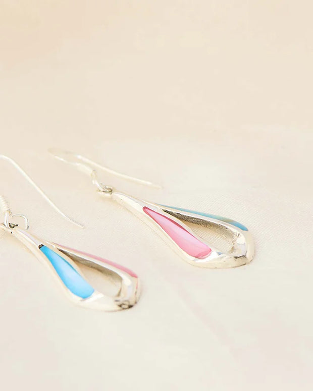 Multi color Rhodium earrings in 92.5 Silver