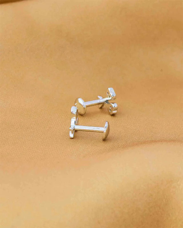 Heart Lollipop Rhodium Studs in 92.5 Silver