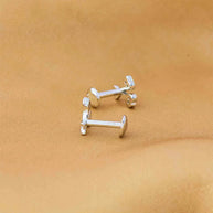 Heart Lollipop Rhodium Studs in 92.5 Silver