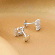 Radiant Square Rhodium Studs in 92.5 Silver