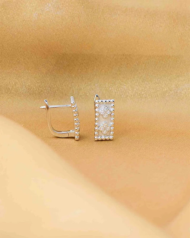 Grace Halo Rhodium Studs in 92.5 Silver