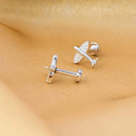 Airplane Rhodium Studs in 92.5 Silver