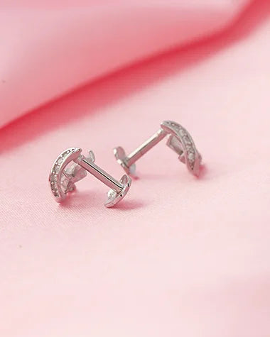 Blossom Curve Silver Studs in 92.5 Silver