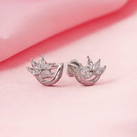 Blossom Curve Silver Studs in 92.5 Silver