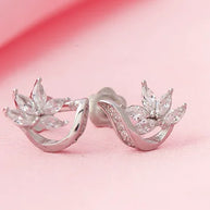 Blossom Curve Silver Studs in 92.5 Silver