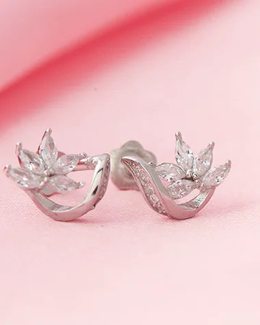 Blossom Curve Silver Studs in 92.5 Silver