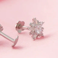 Celestial Star Rhodium Studs  in 92.5 Silver