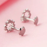 Radiant Circle Rhodium Studs in 92.5 Silver