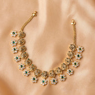 Antique Peacock Floral Necklace