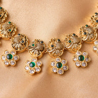 Antique Peacock Floral Necklace