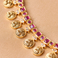 Antique Lakshmi Ruby Stone Necklace
