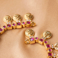 Antique Lakshmi Ruby Stone Necklace