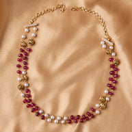 Antique 2-Layer Ruby & Pearl Mala