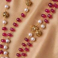 Antique 2-Layer Ruby & Pearl Mala
