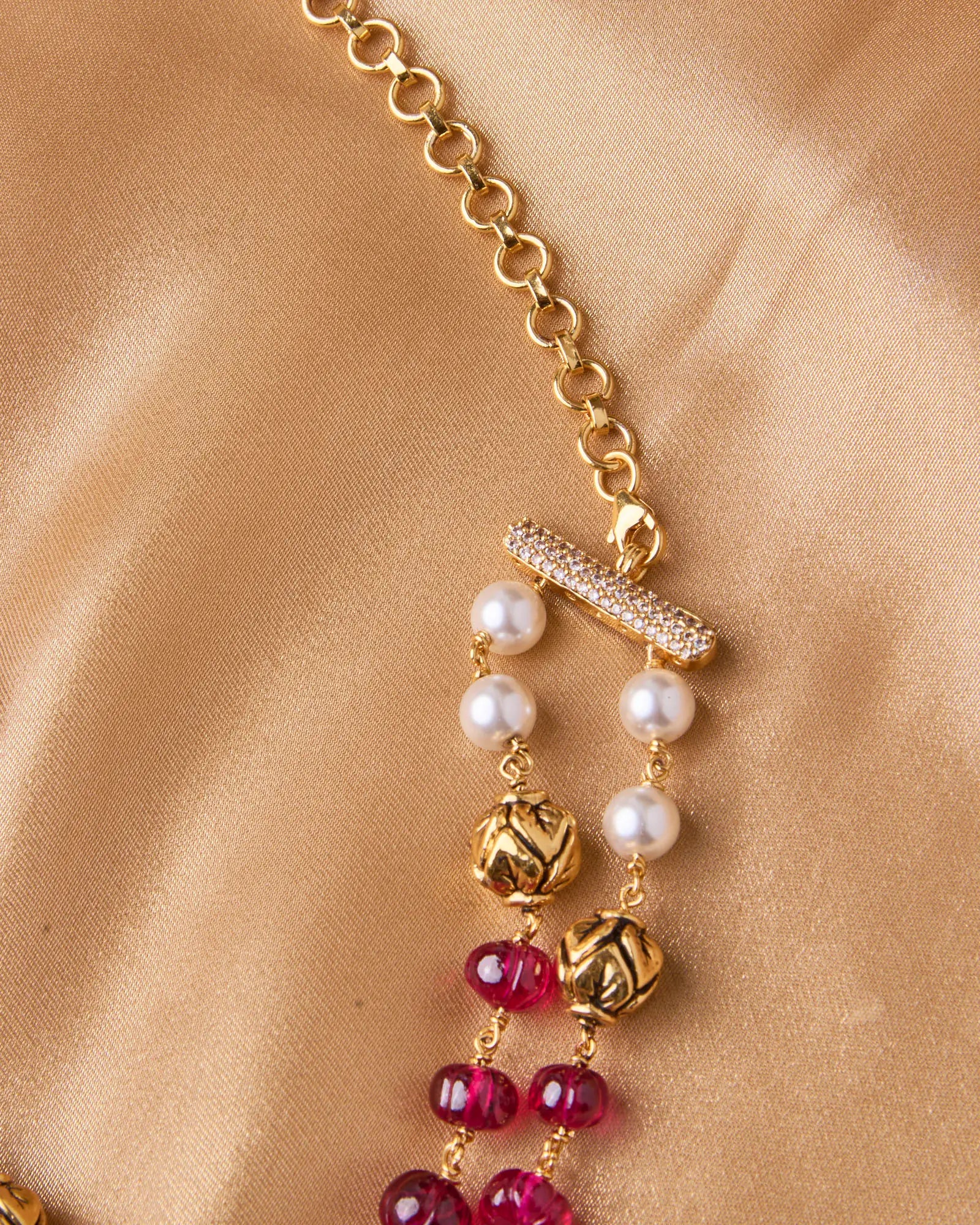Antique 2-Layer Ruby & Pearl Mala