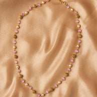 Antique Pink Stone Beads Mala