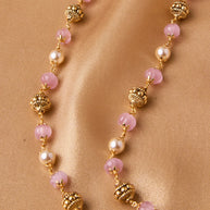 Antique Pink Stone Beads Mala