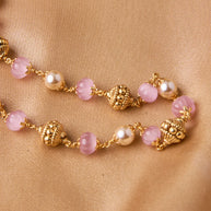 Antique Pink Stone Beads Mala