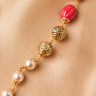 Antique Coral & Pearl Beads Mala