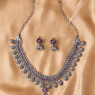 Oxidized Rajputi Blossom Necklace