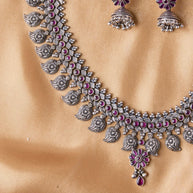 Oxidized Rajputi Blossom Necklace