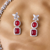 Royal Crimson Glow Silver Necklace