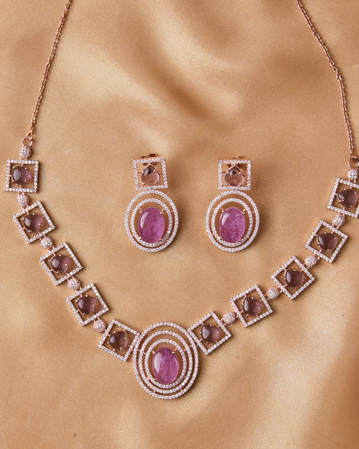 Silsila Amethyst Glow Rose Gold Necklace