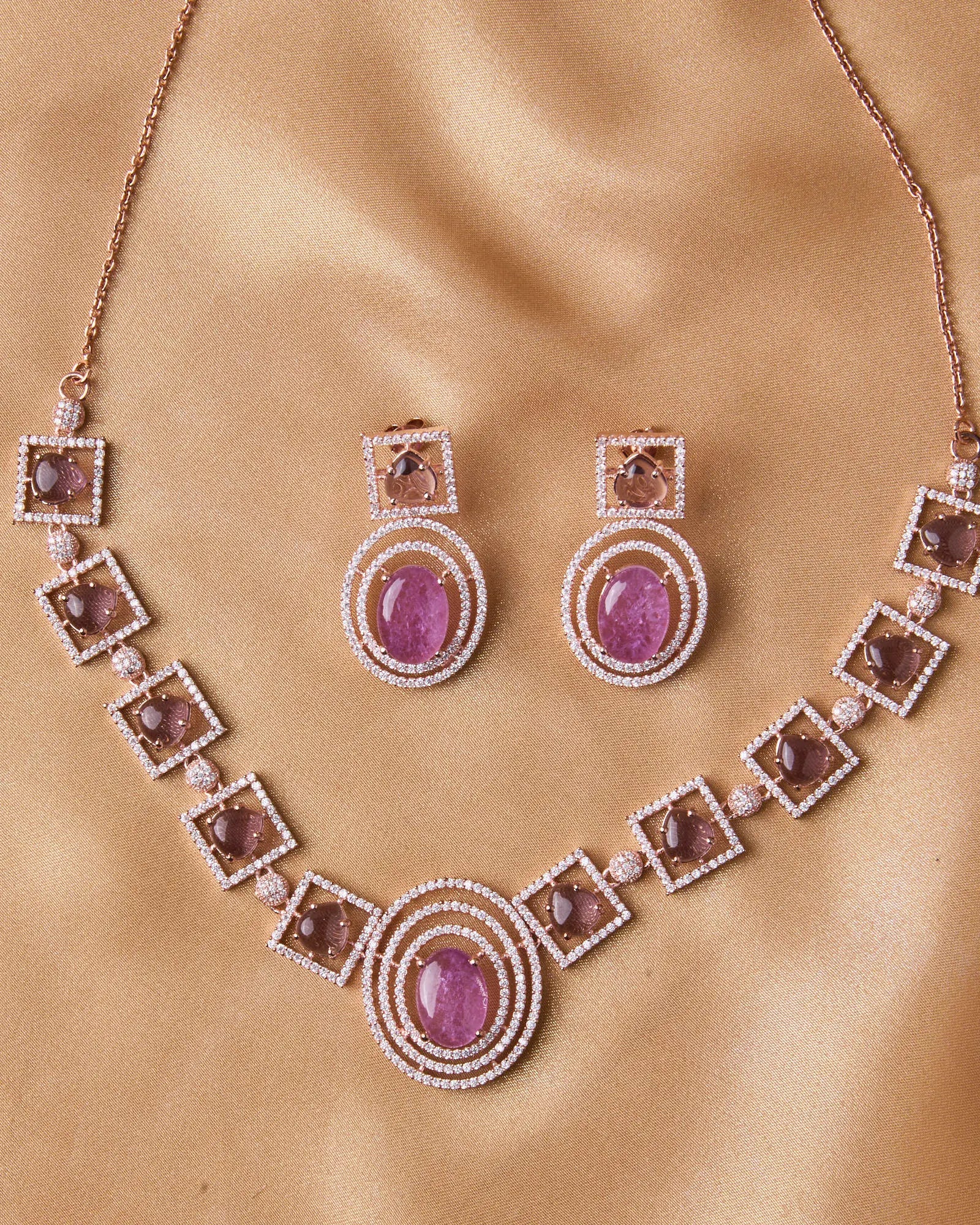 Silsila Amethyst Glow Rose Gold Necklace