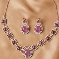 Silsila Amethyst Glow Rose Gold Necklace